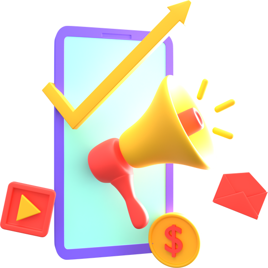 Mobile marketing 3D Illustration